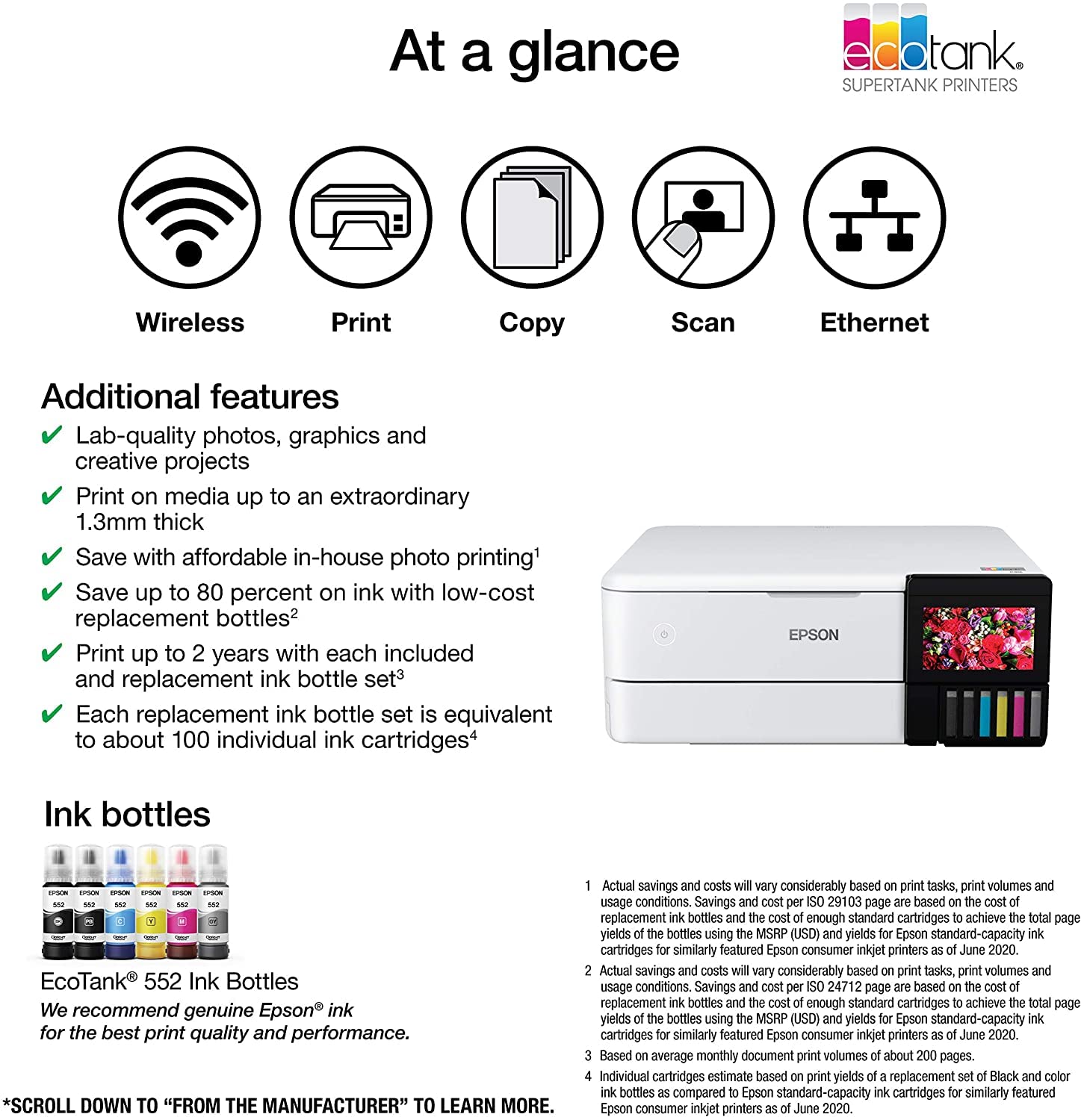 Amazon.com: Epson EcoTank Photo ET-8500 All-in-One Wireless Color
